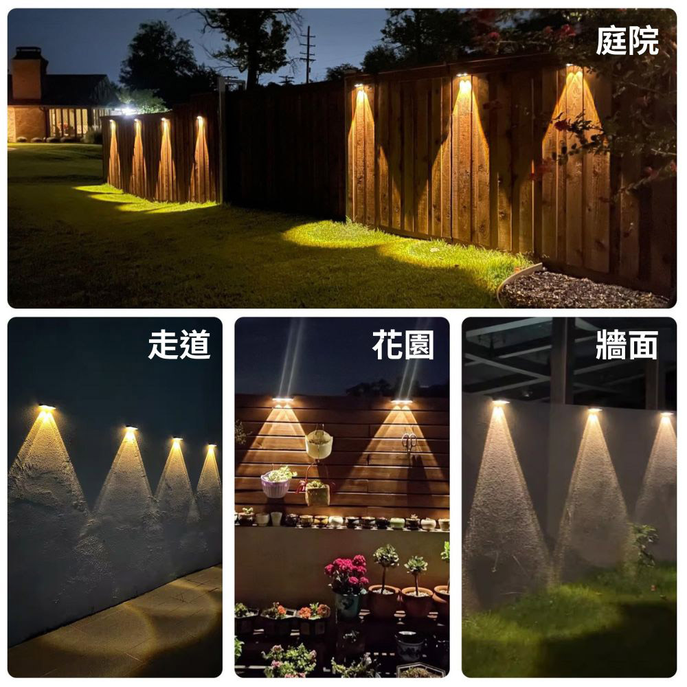 Solar-powered outdoor sensor light / tri-color lighting, , large