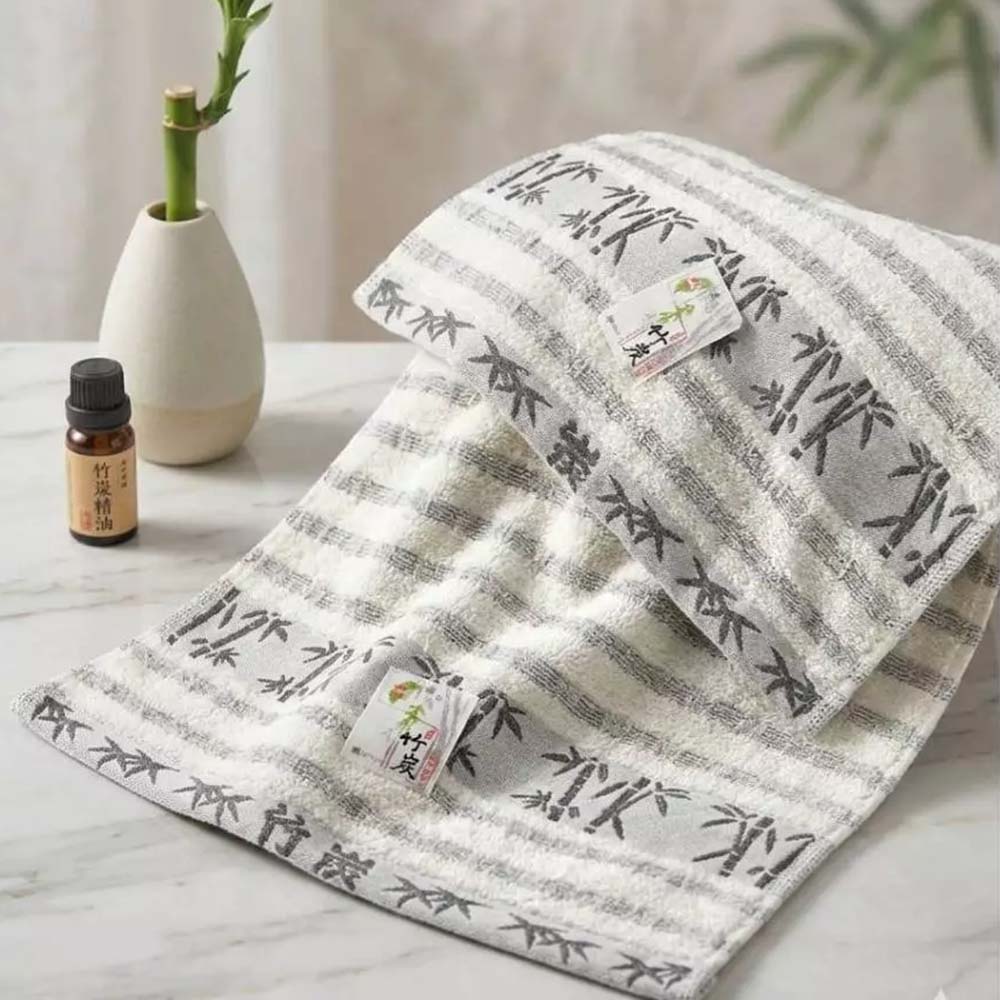 [Kaimei Cotton] MIT made in Taiwan 24 taels of top quality combed cotton antibacterial and deodorizing pure cotton bamboo charcoal towels, , large