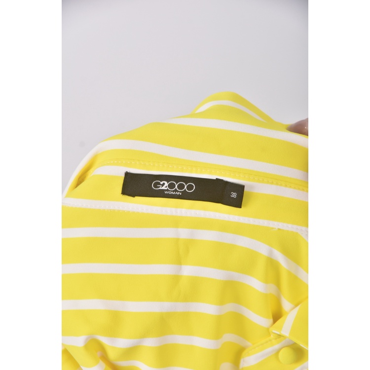 (L) G2000質感無袖亮黃色綁帶洋裝二手衣, , large