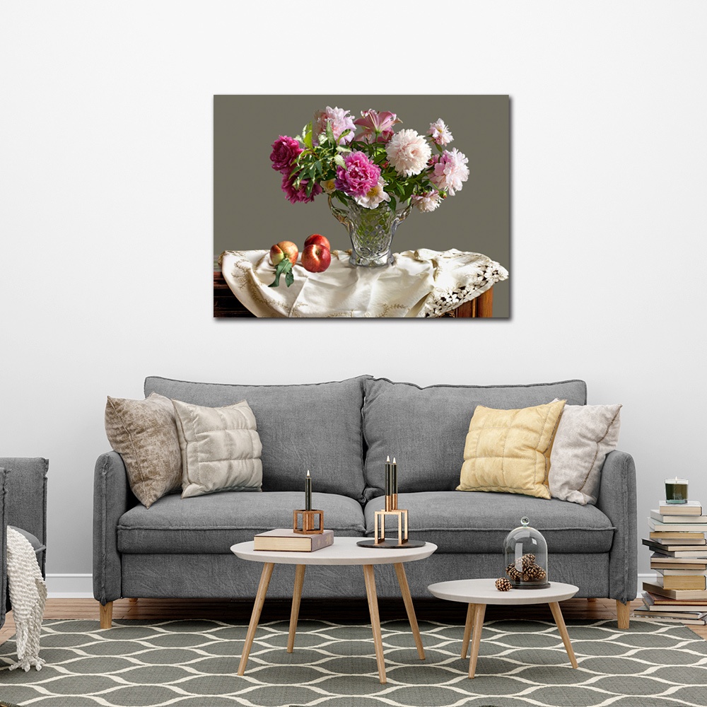 【御畫房】牡丹花開 國家一級畫師手繪油畫60×80cm(VF-154), , large