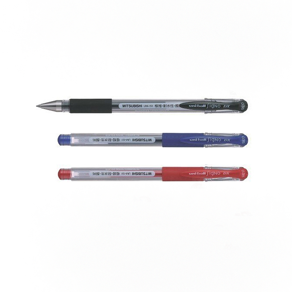 【三菱Uni】超極細中性筆 0.38mm 2支入/組 UM-151(黑/紅/藍)  -  多款可選, , large