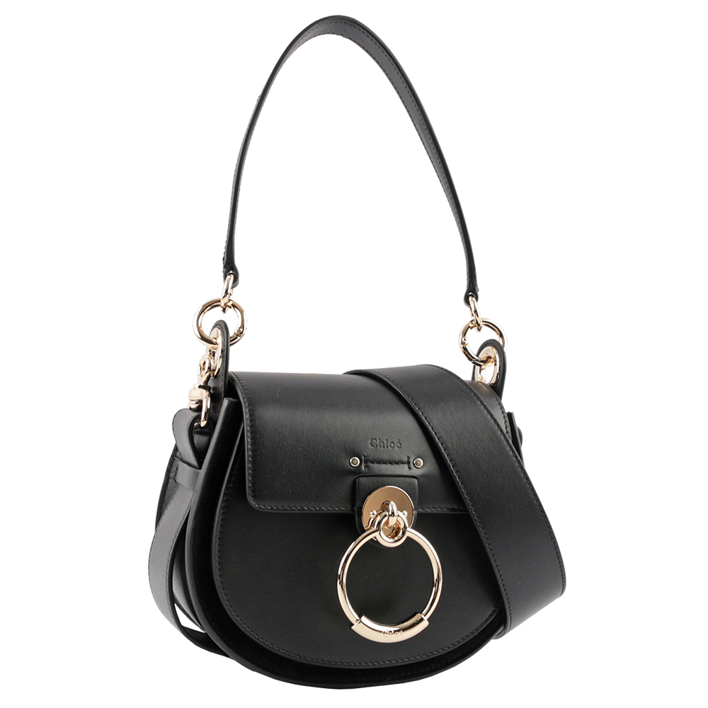 CHLOE' Tess Small Bag 小牛皮拼麂皮肩背/斜背二用包/黑色, , large