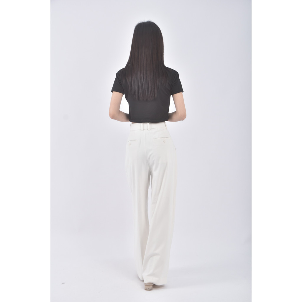 (S) uniqlo高腰質感西裝白色長褲二手衣, , large