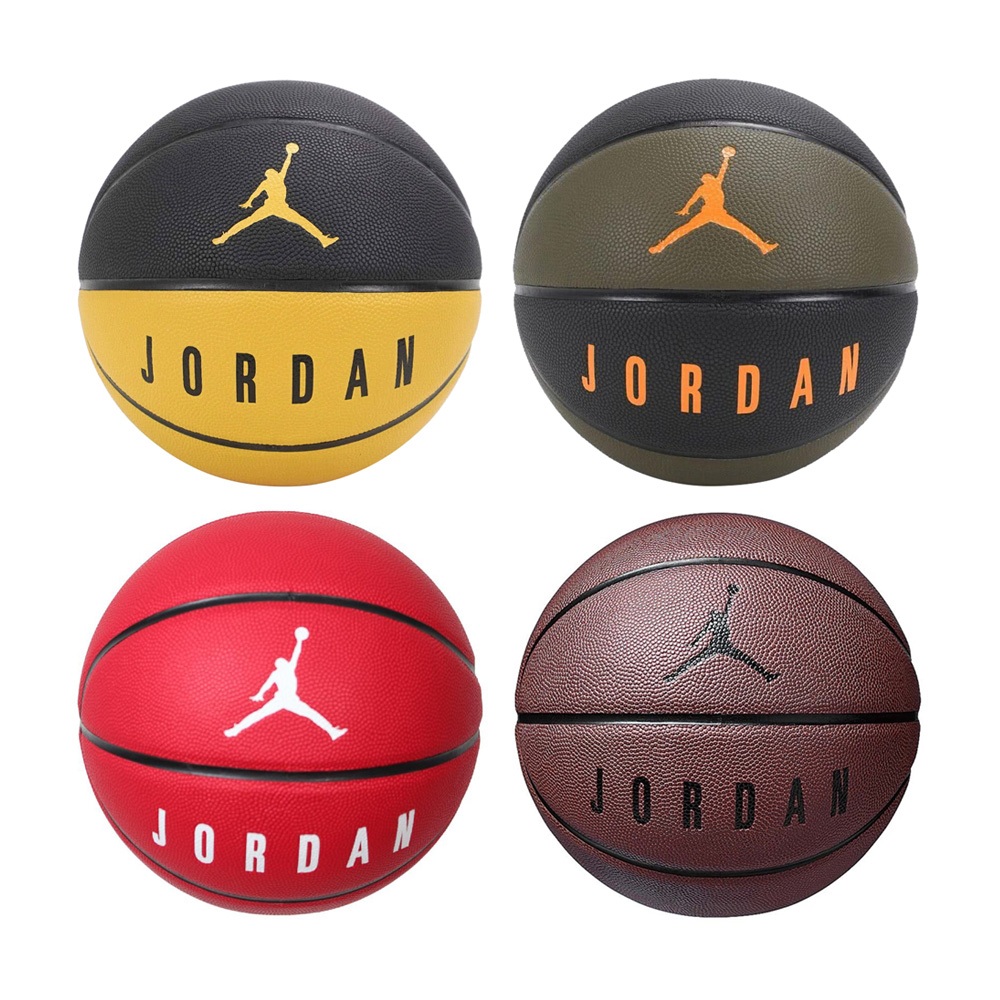 NIKE JORDAN ULTIMATE 8P 7號球 比賽 訓練 運動 標準籃球 深溝紋 抗汙 深琥珀 紅 黑綠 黑黃, 黑黃, large