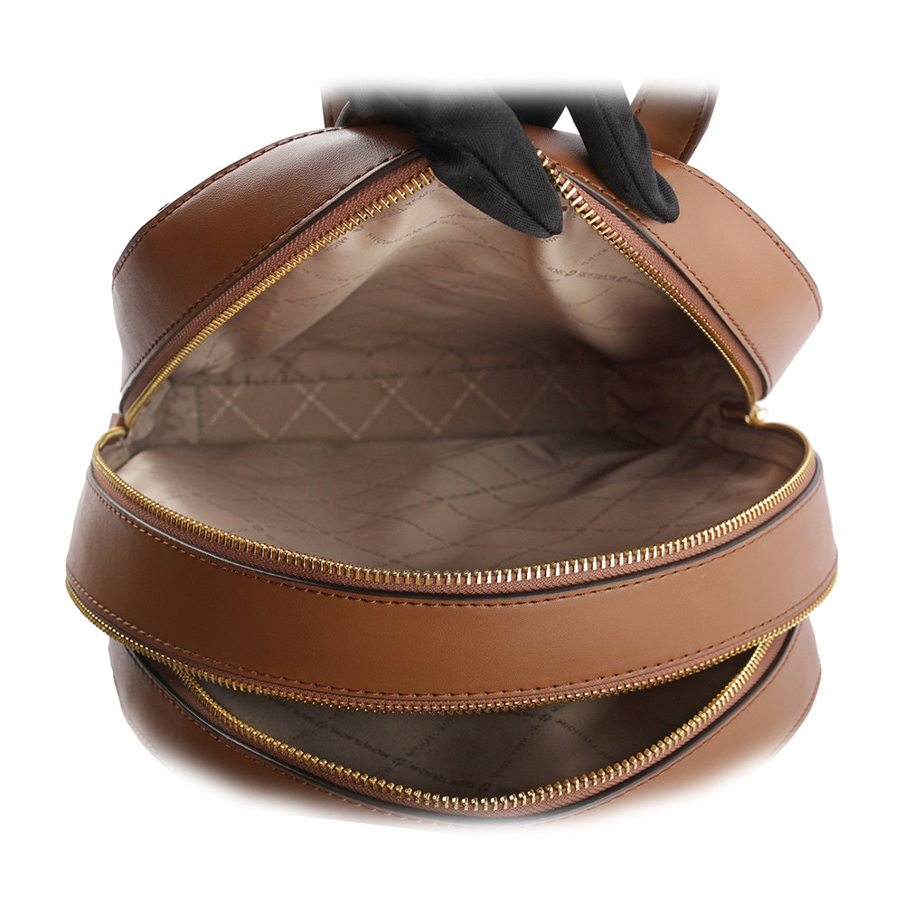 Michael Kors Jaycee 金字塗層帆布拉鍊口袋大款後背包(香草色), , large