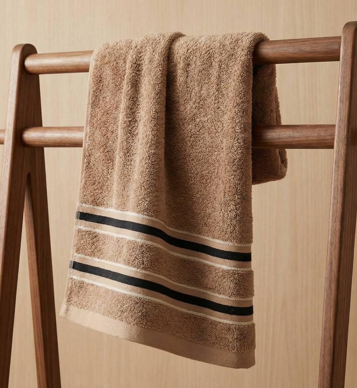 凱美浴巾｜ MIT台灣製 深色黑邊條紋浴巾 頂級12兩超厚實純棉緞檔設計 單入組 隨機出色, , large