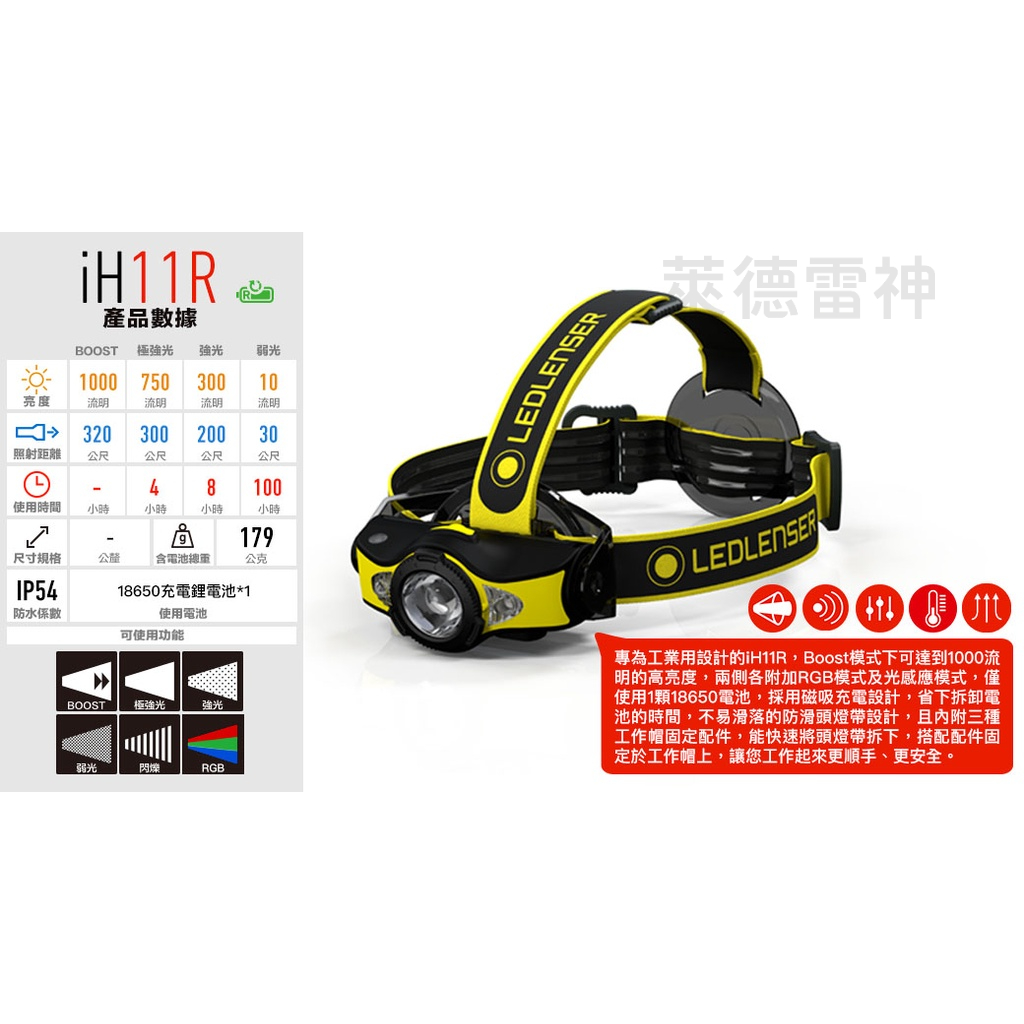 【德國Ledlenser】iH11R 工業用充電式伸縮調焦頭燈, , large