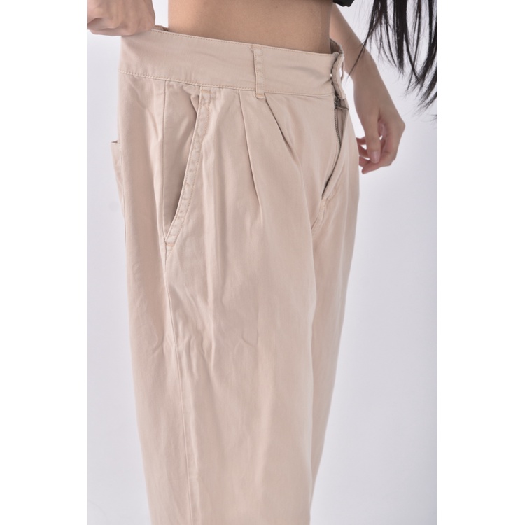 (XL) mango高腰寬鬆杏色長褲二手衣, , large