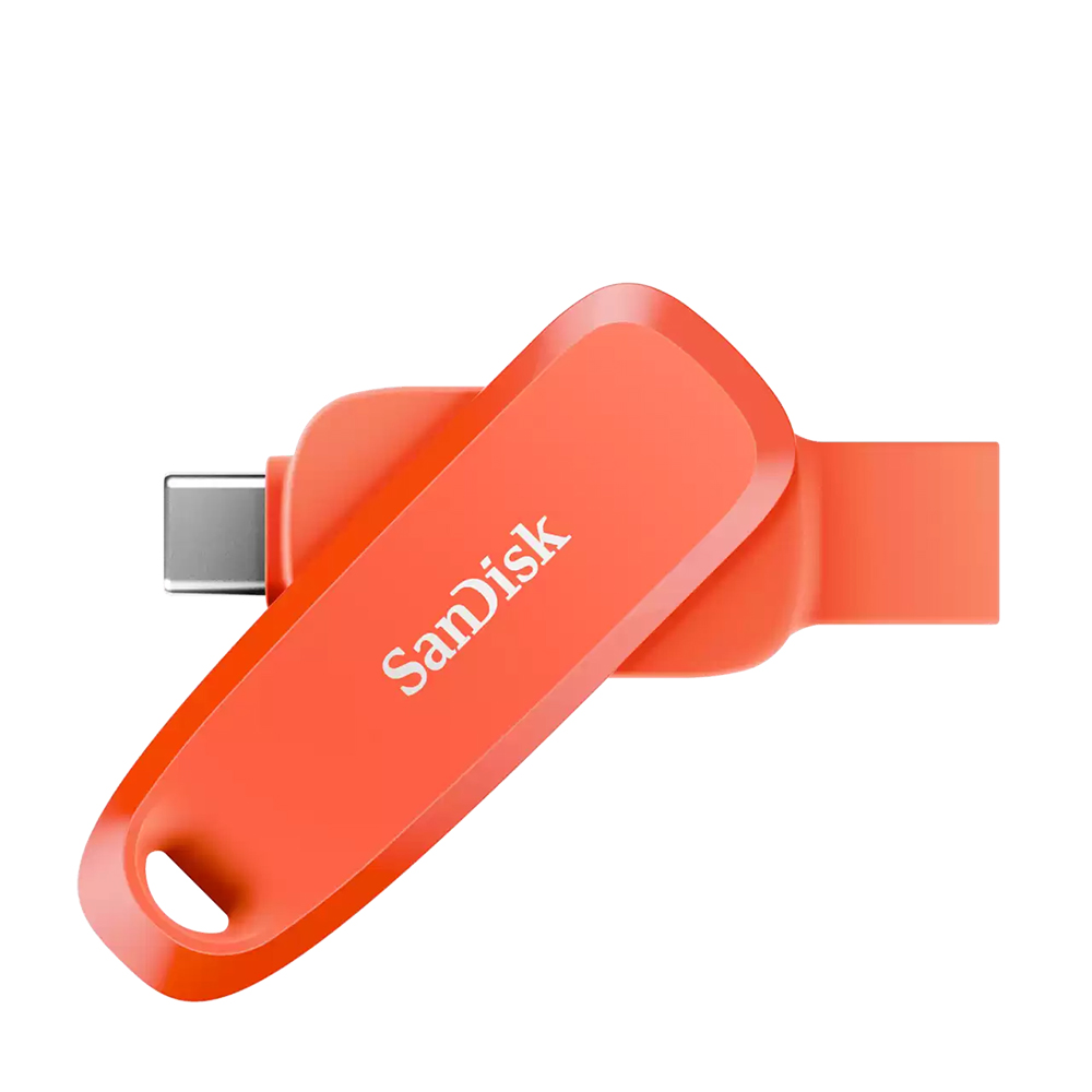 【SanDisk】Phone Drive DDC6 橘色 256G TYPE-C USB 3.2 雙用 OTG 旋轉隨身碟 讀取速度 100MB/s, , large