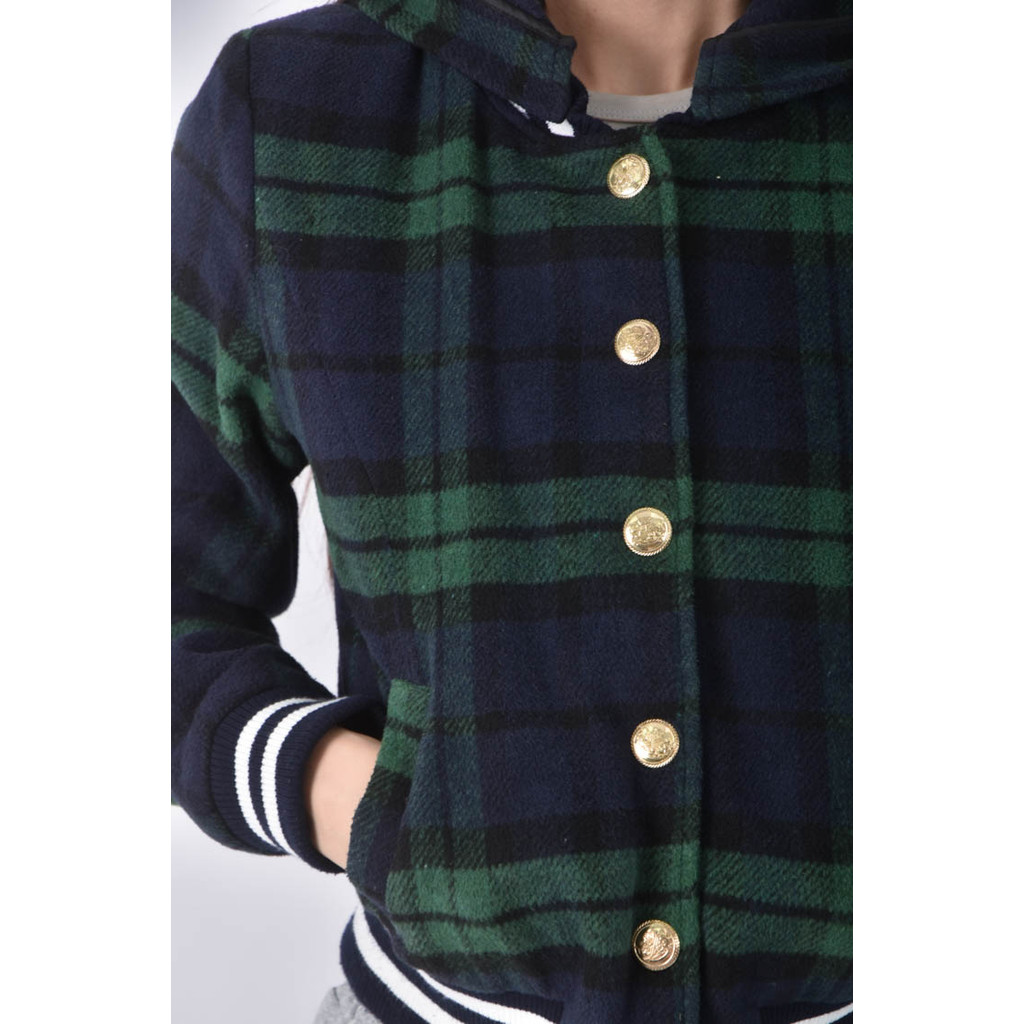 (S) k sport格紋綠色外套二手衣, , large