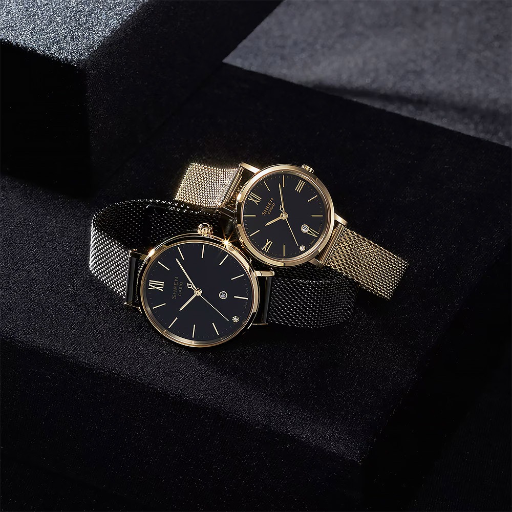 CASIO 卡西歐 SHEEN 優雅米蘭帶石英女錶 SHE-4540GM-1A, , large