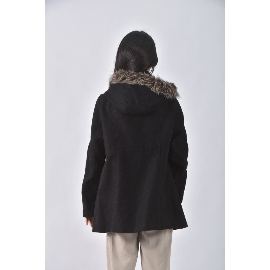 (S) 【金莎私服】kiabi質感連帽黑色外套二手衣, , large