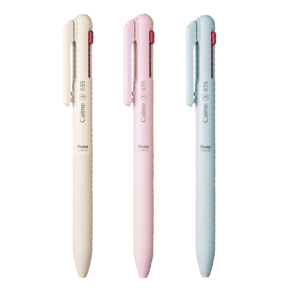 【 Pentel 飛龍 】 Calme靜暮 三色輕油性筆-黑+紅+藍 0.35mm /支 XBXAC33  -  多款可選, , large