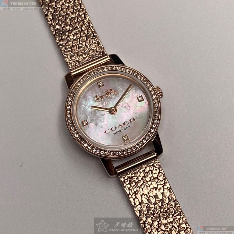 [星晴錶業]COACH手錶,22mm,CH00110白色貝母錶面香檳金錶殼香檳金不規則米蘭錶帶錶帶款, , large