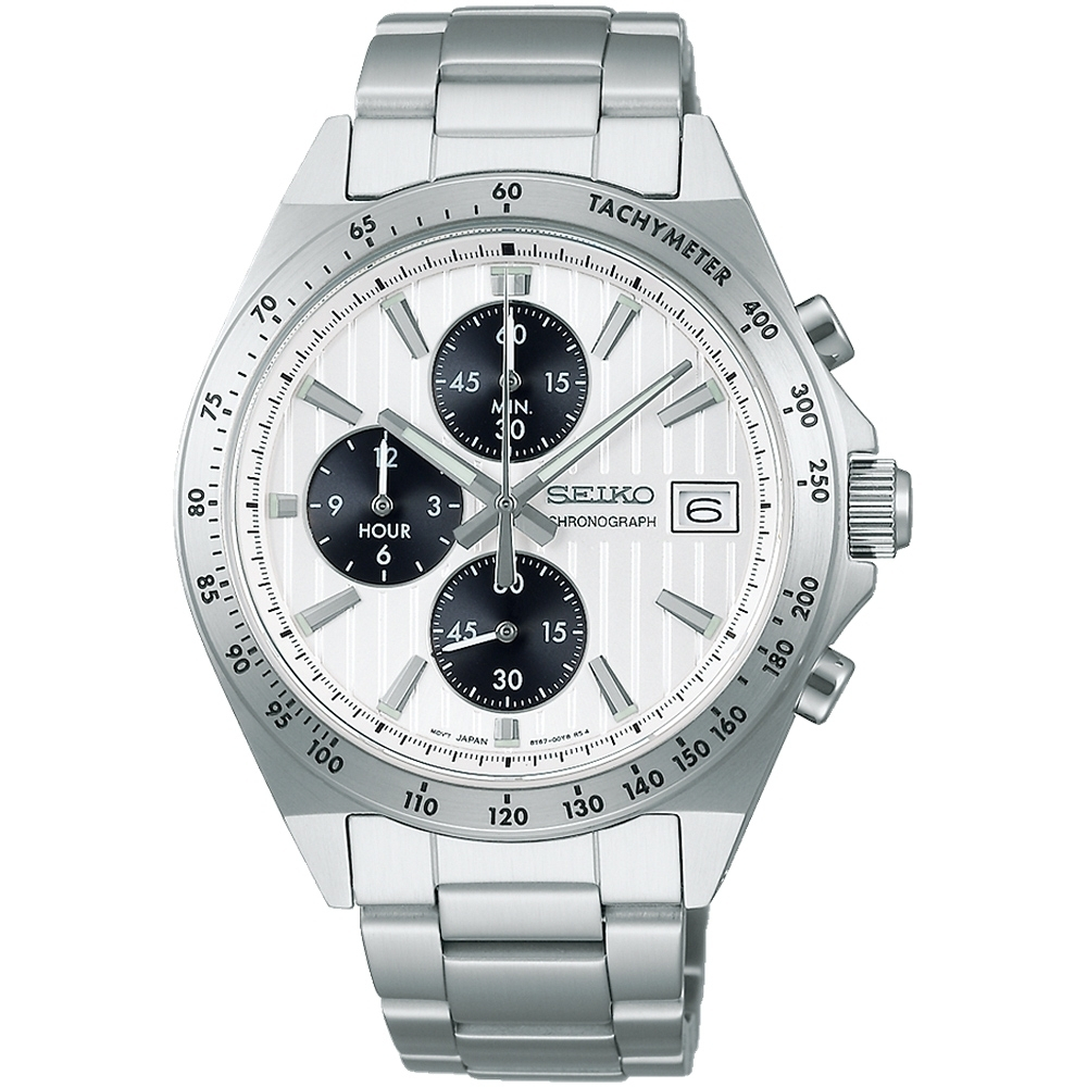SEIKO 精工 直條紋三眼計時手錶-41mm SBTR039J/8T67-00Y0S, , large
