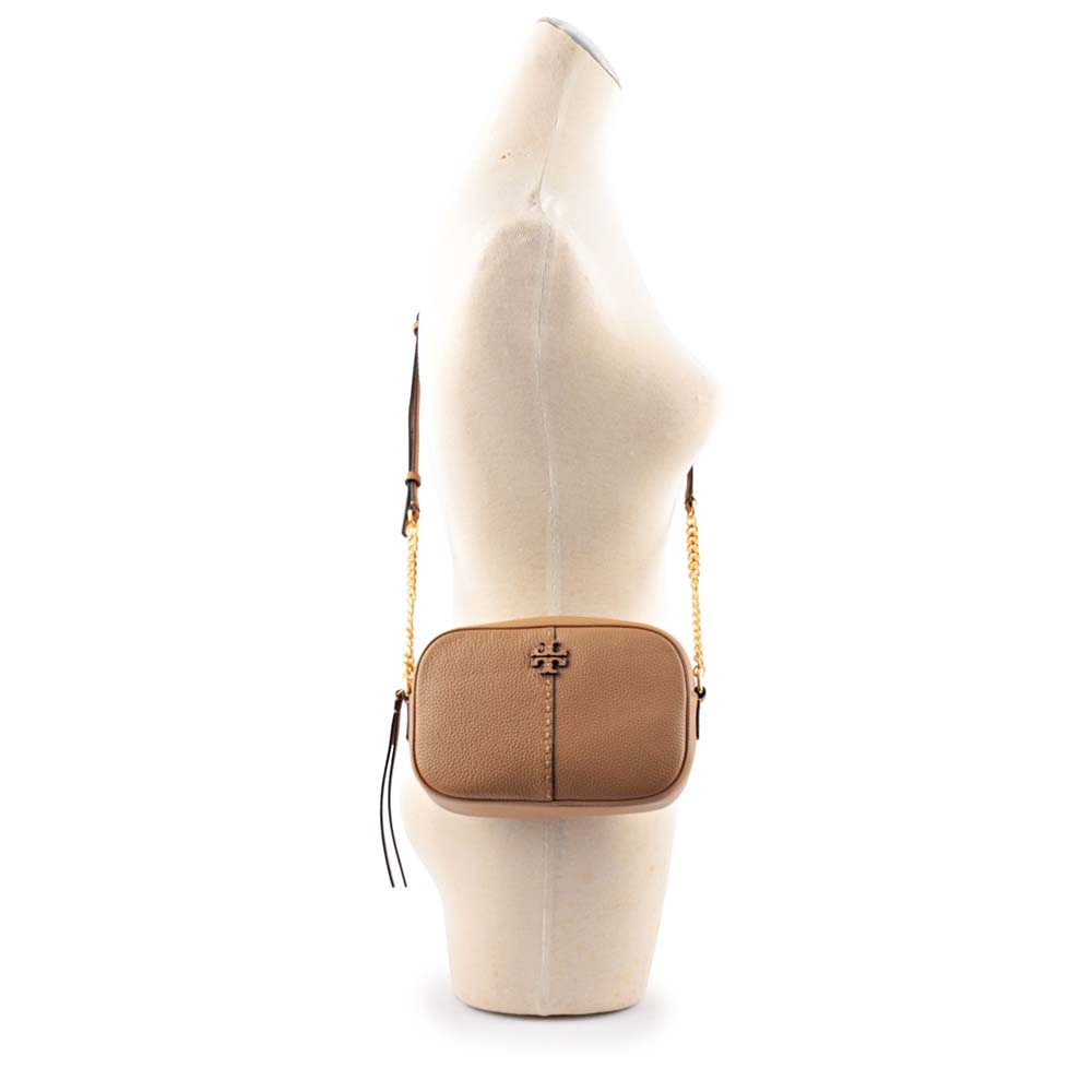 TORY BURCH McGraw 荔枝皮革拉鍊相機包/提拉米蘇, , large