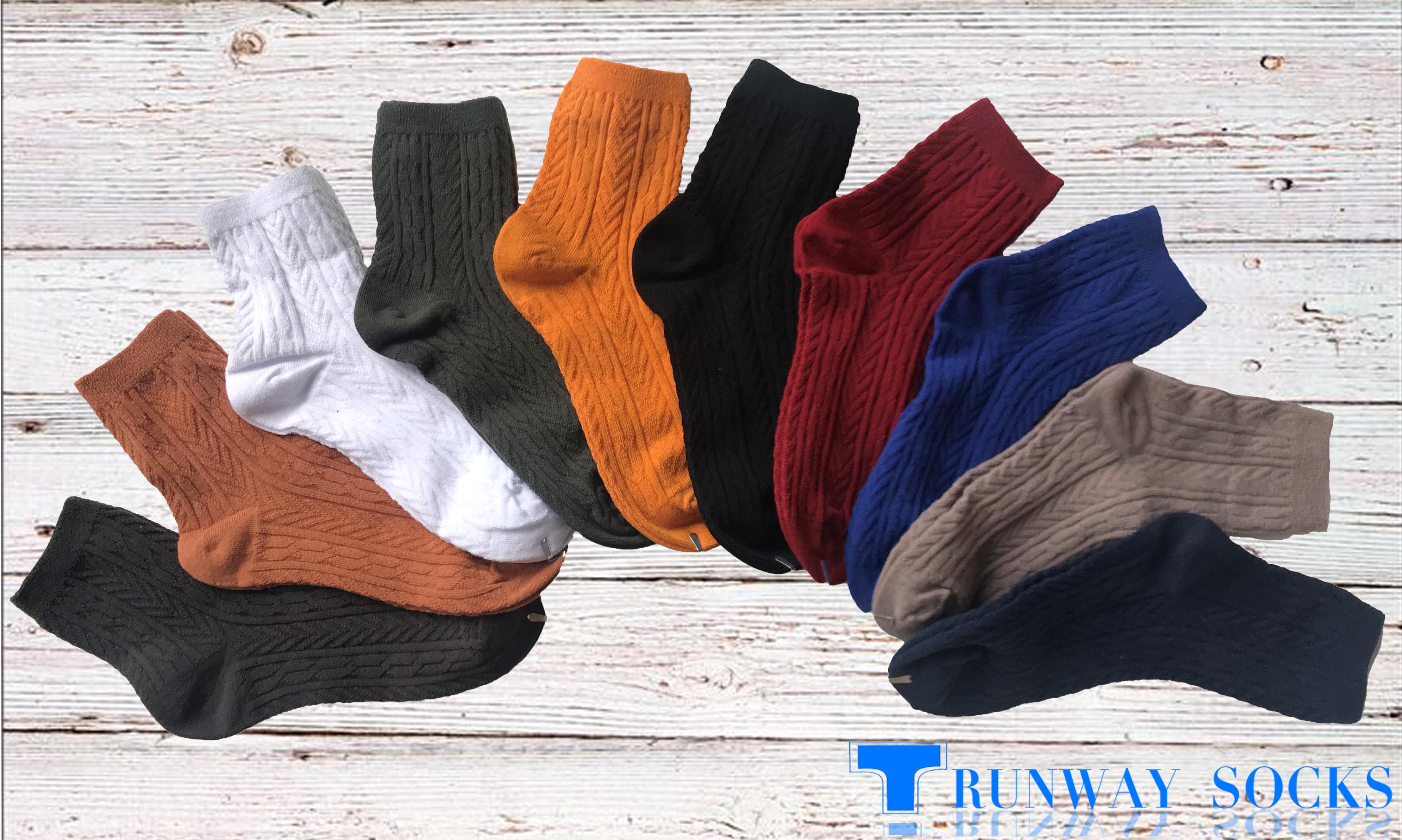 【RUNWAY】《RUNWAY SOCKS》Best-Selling Japanese Style Trendy Short Socks &ndash; Double Cylinder Technology with Retro Jacquard Design &ndash; Mustard Yellow &ndash; 1 Pair, , large