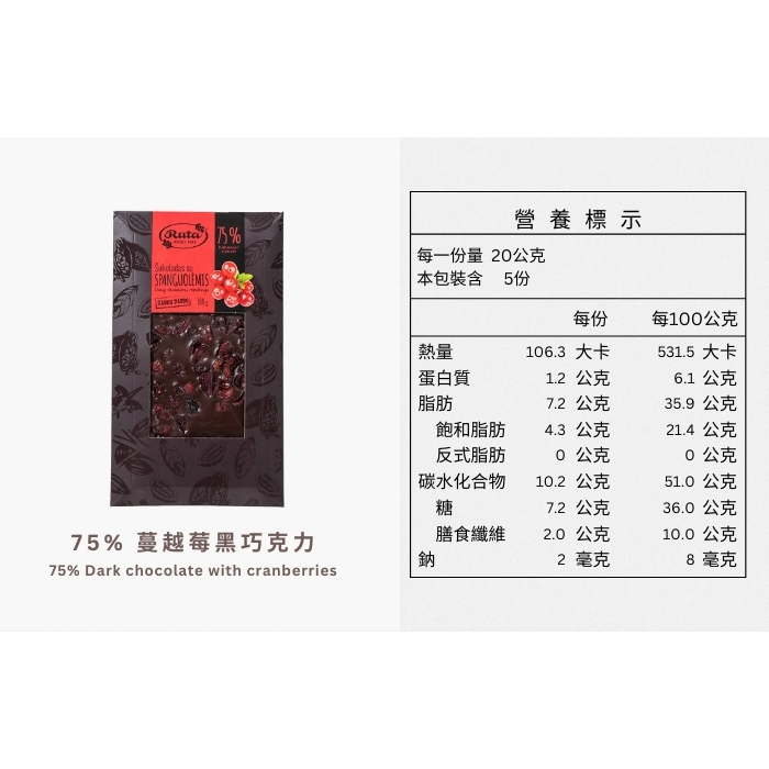 Chocolate 75% with cranberries, , large