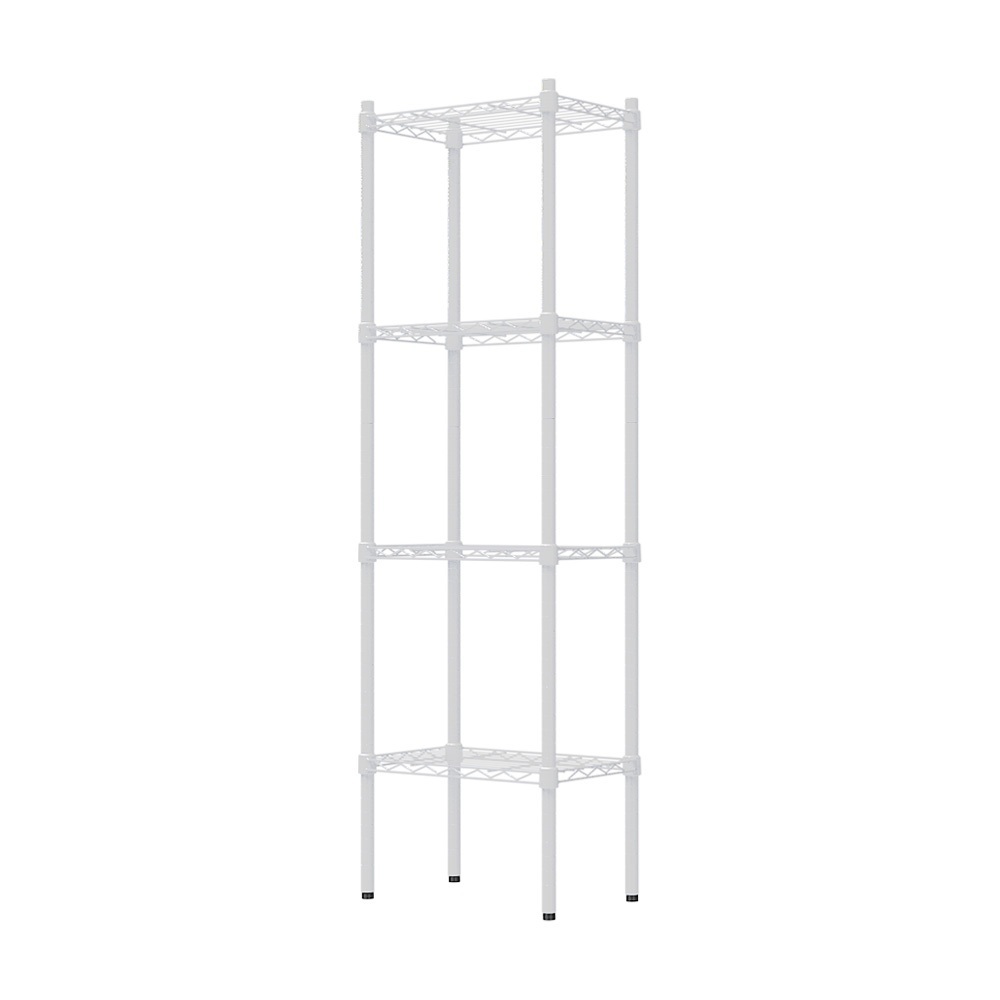 【Y HOUSE】45x30x150cm Lightweight Four-layer Iron Frame Iron Rack - Painted White, , large