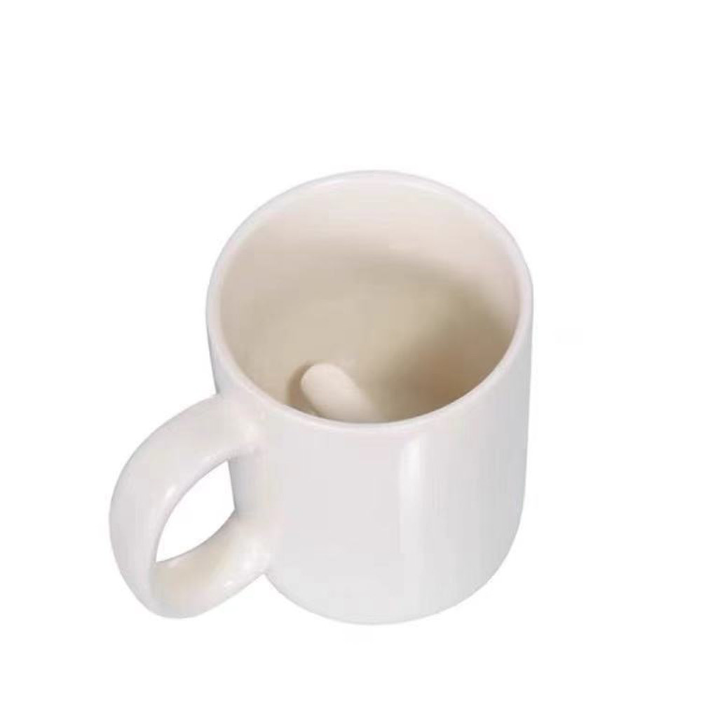 Dark Humor 【Middle Finger Mug】Looks like a regular mug on the outside, but hides a cheeky middle finger inside., , large