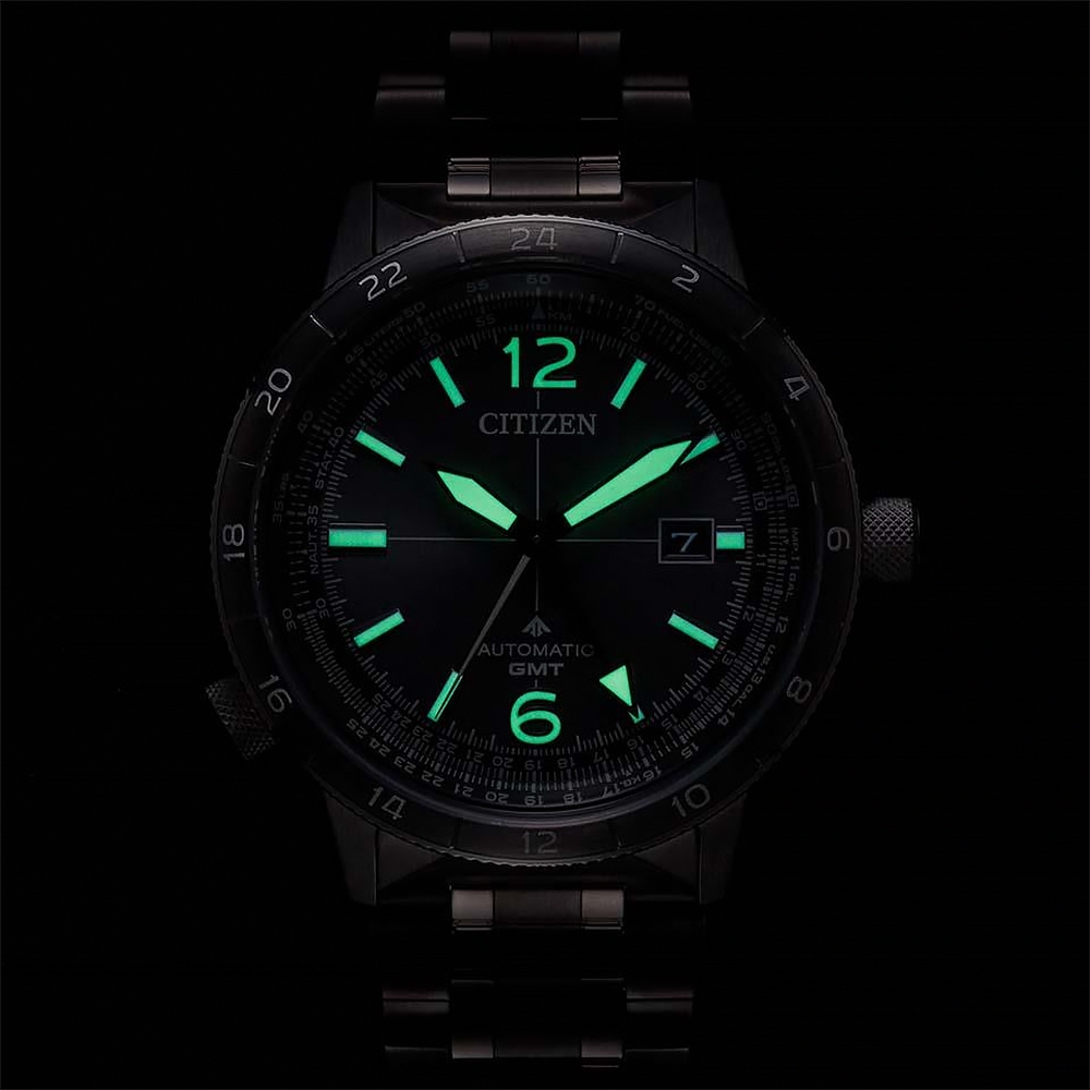 CITIZEN 星辰 PROMASTER 限量飛行錶 GMT 兩地時間抗磁機械錶 NB6045-51H, , large
