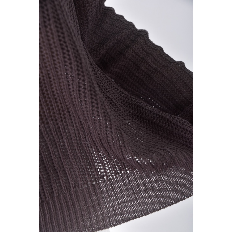 (S) strange質感圓領棕色長袖上衣二手衣, , large