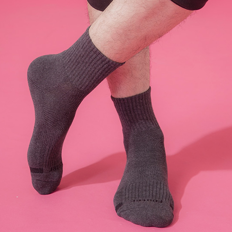 Footer單色運動逆氣流氣墊襪, 深灰-XL, large