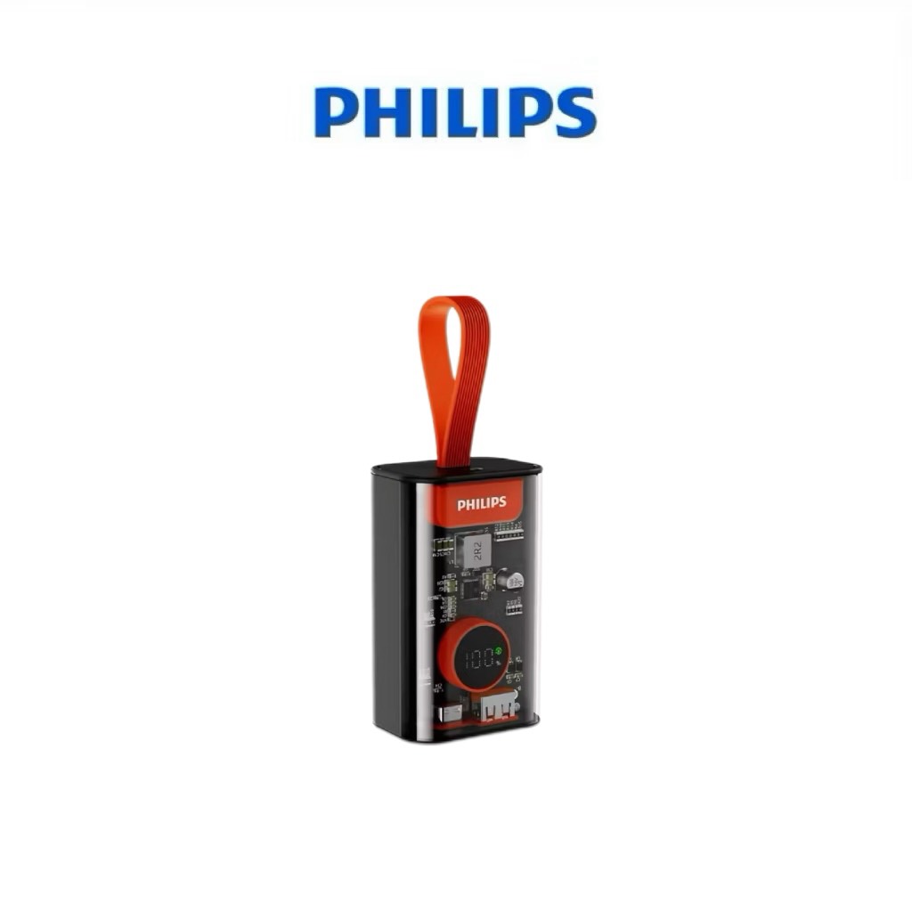 【Leo手機周邊專賣店】PHILIPS飛利浦 透明行動電源 / DLP5715CB / 黑橘, , large
