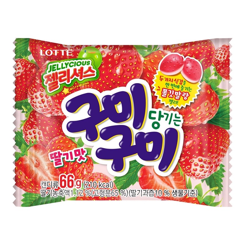 韓國樂天草莓QQ糖66g, , large