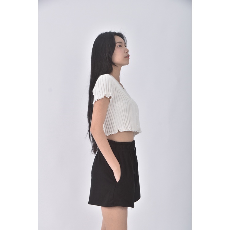 (S) feina韓牌高腰質感黑色短褲二手衣, , large