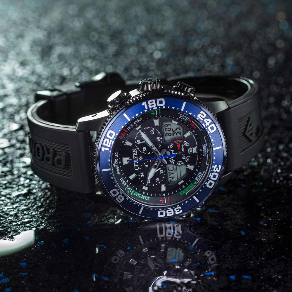 CITIZEN 星辰 PROMASTER 限量光動能萬年曆計時手錶 JR4065-09E, , large