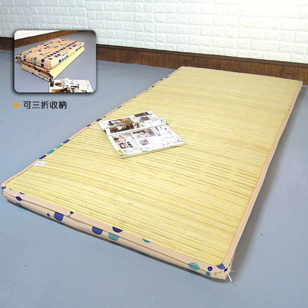 [台客嚴選] 普普圓點竹面單人透氣床墊 台灣製 薄墊 學生床墊 冬夏兩用 單人床墊, , large