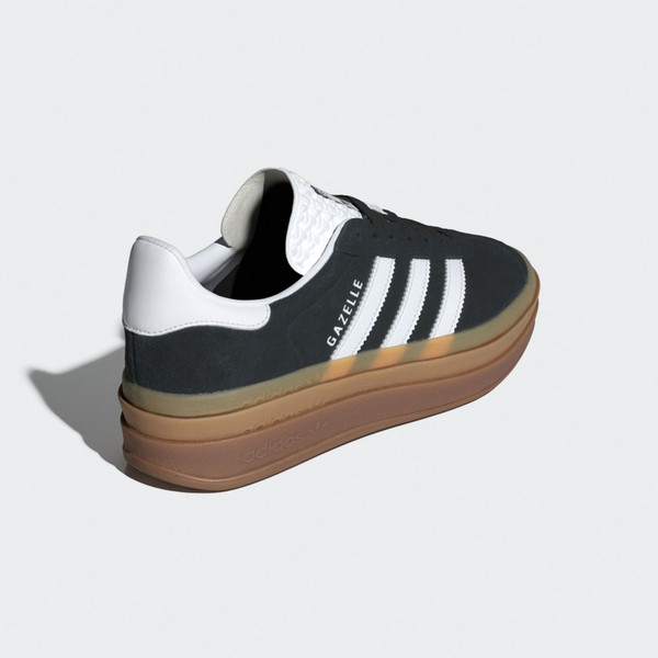Kixpress-Adidas Gazelle Bold W 女 休閒鞋 經典 復古 三葉草 厚底 增高 黑 白 [IE0876], , large