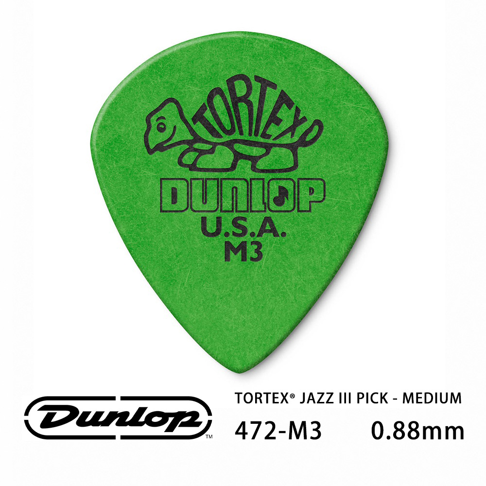 Jim Dunlop Tortex Jazz lll 472R 0.88mm Pick (三片、十片組)【敦煌樂器】, , large