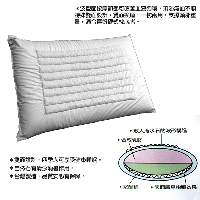 【多利寶寢具】Victoria_北海道淹水石枕(2顆) 適合喜愛硬枕者, , large