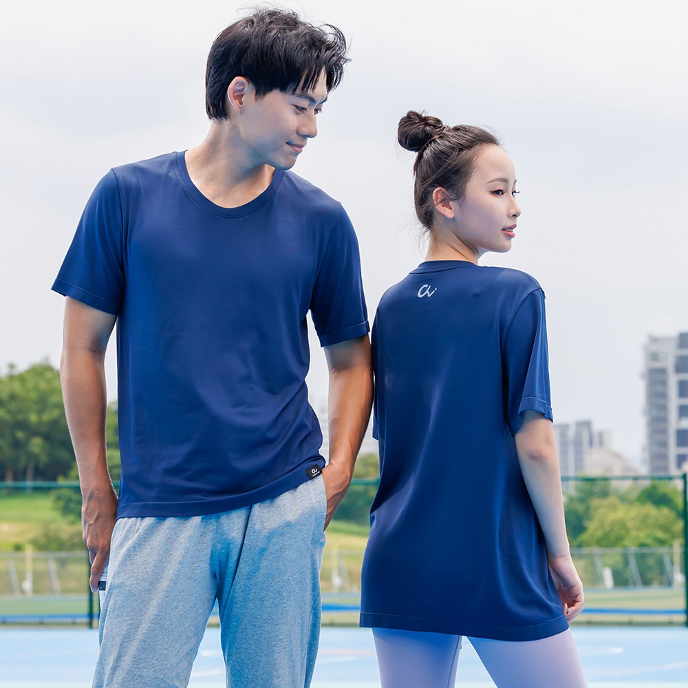 【Cheau Chi 】Cooling Performance T-Shirt - Cooling, Antibacterial, Odor Control, Moisture-Wicking, 微醺粉-V領, large
