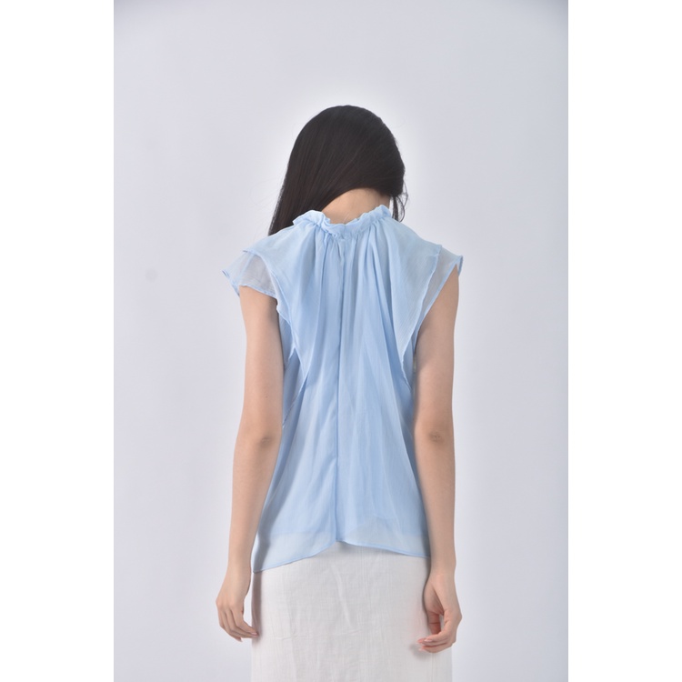 (M) zara藍色短袖上衣二手衣, , large