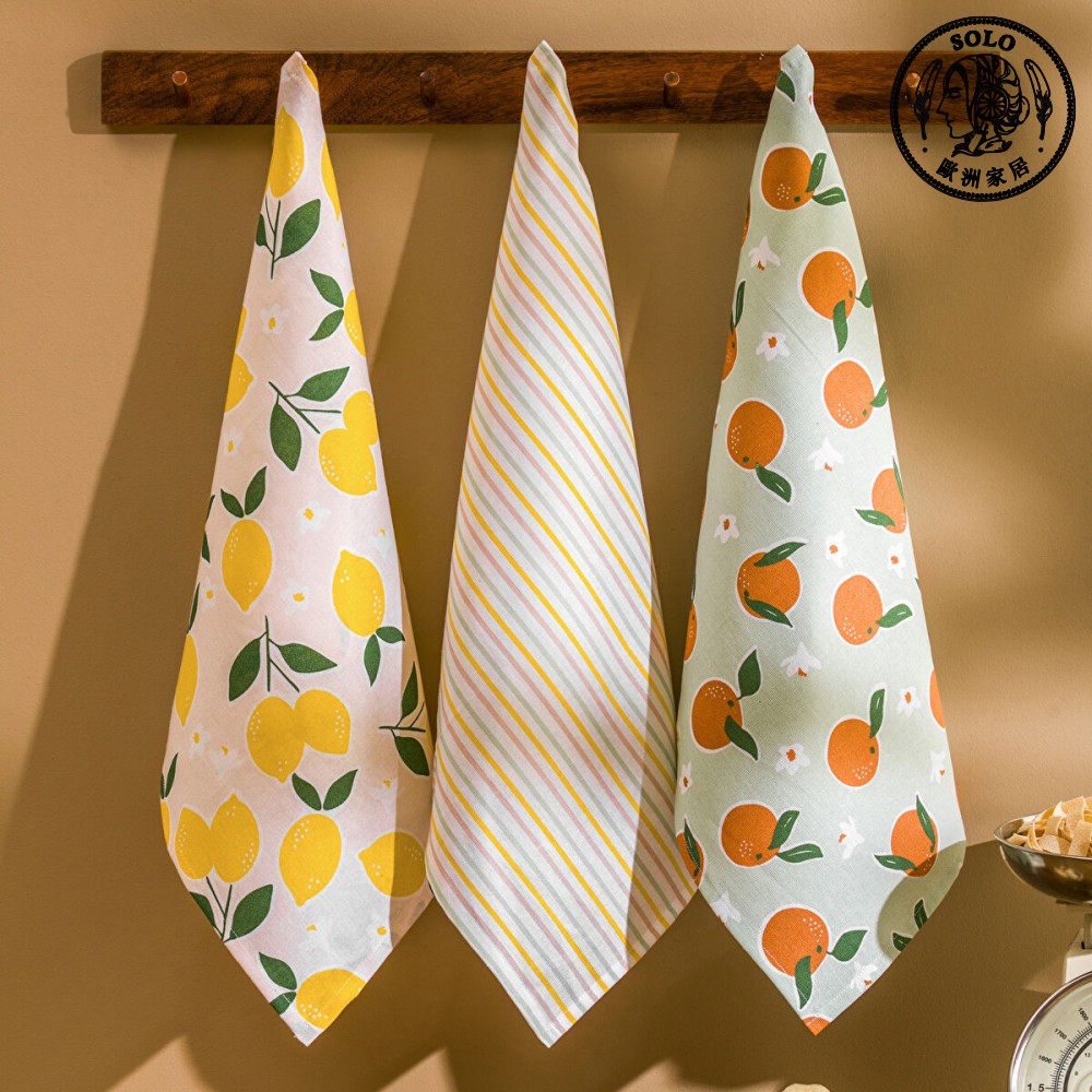 【SOLO Vintage】LCW Home Summer Fruity Series Cotton Kitchen Towels Set of 3 40x50cm 100% Cotton, , large