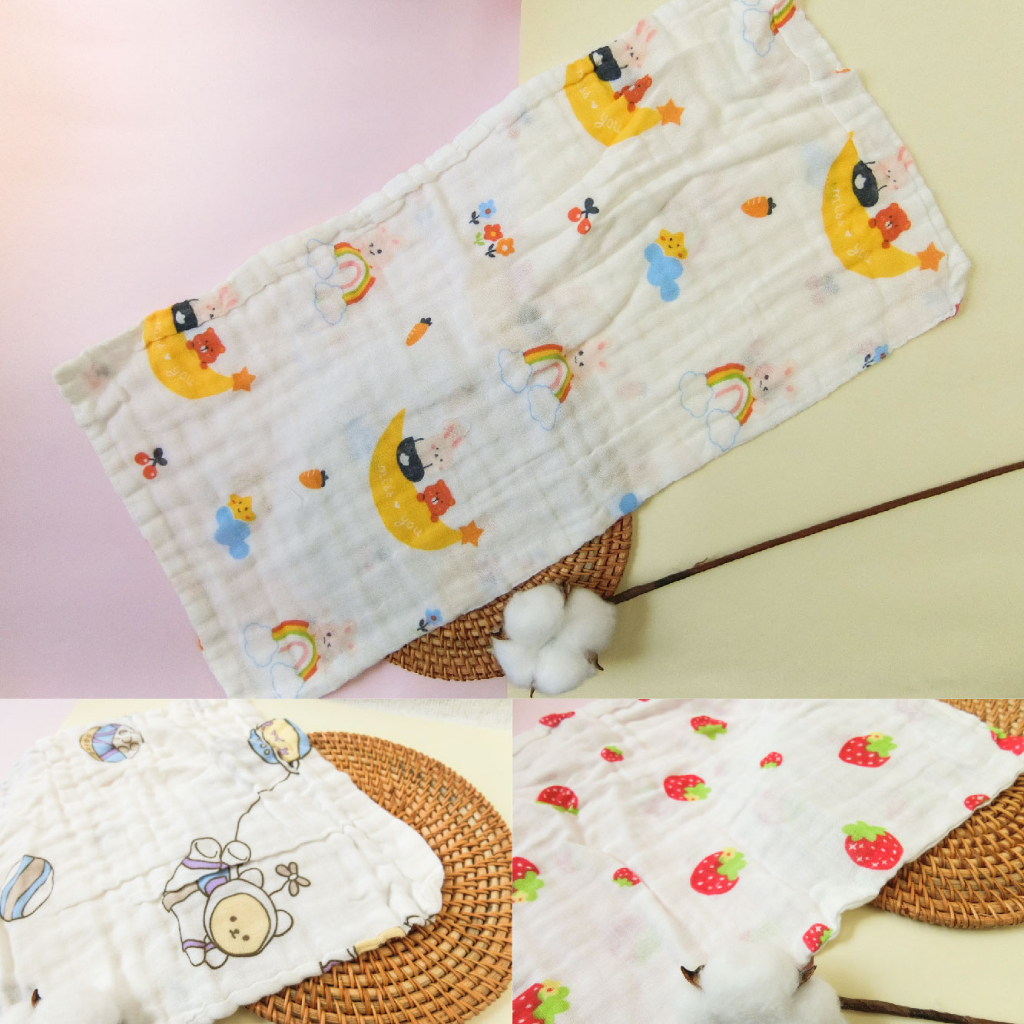 [Kaimei Cotton Industry] 12 people entered the group, random and excellent, four-layer high-density gauze children's towel, soft and delicate/allergen-free/baby bath and face towel, , large