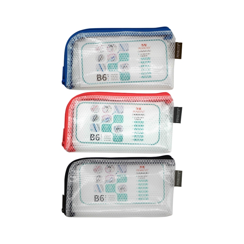 【PENROTE 筆樂】B6 EVA L型環保網格收納袋 藏青, , large