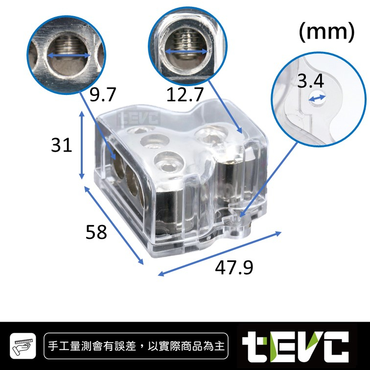 《tevc》BS003 分線盒 一進三出  集線器 接地盒 分線器, , large