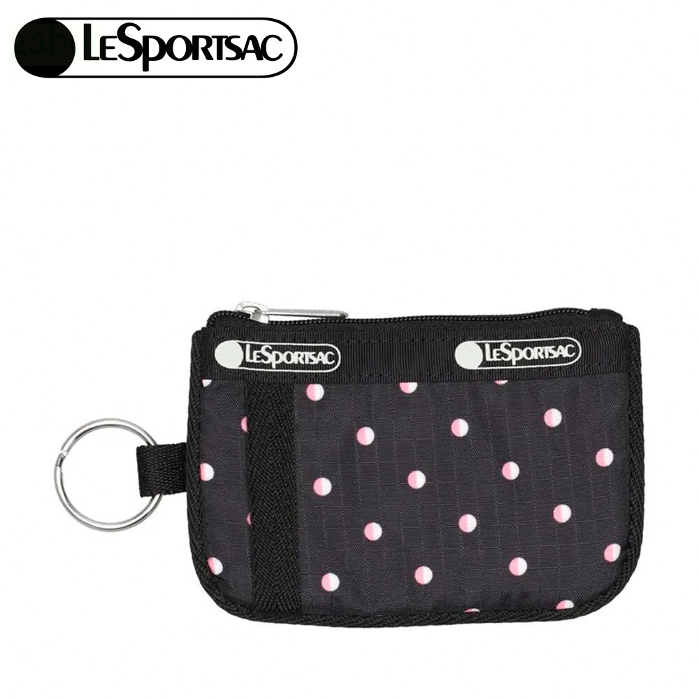 Lesportsac Key Card Holder 卡片零錢包 送禮-粉色點滴