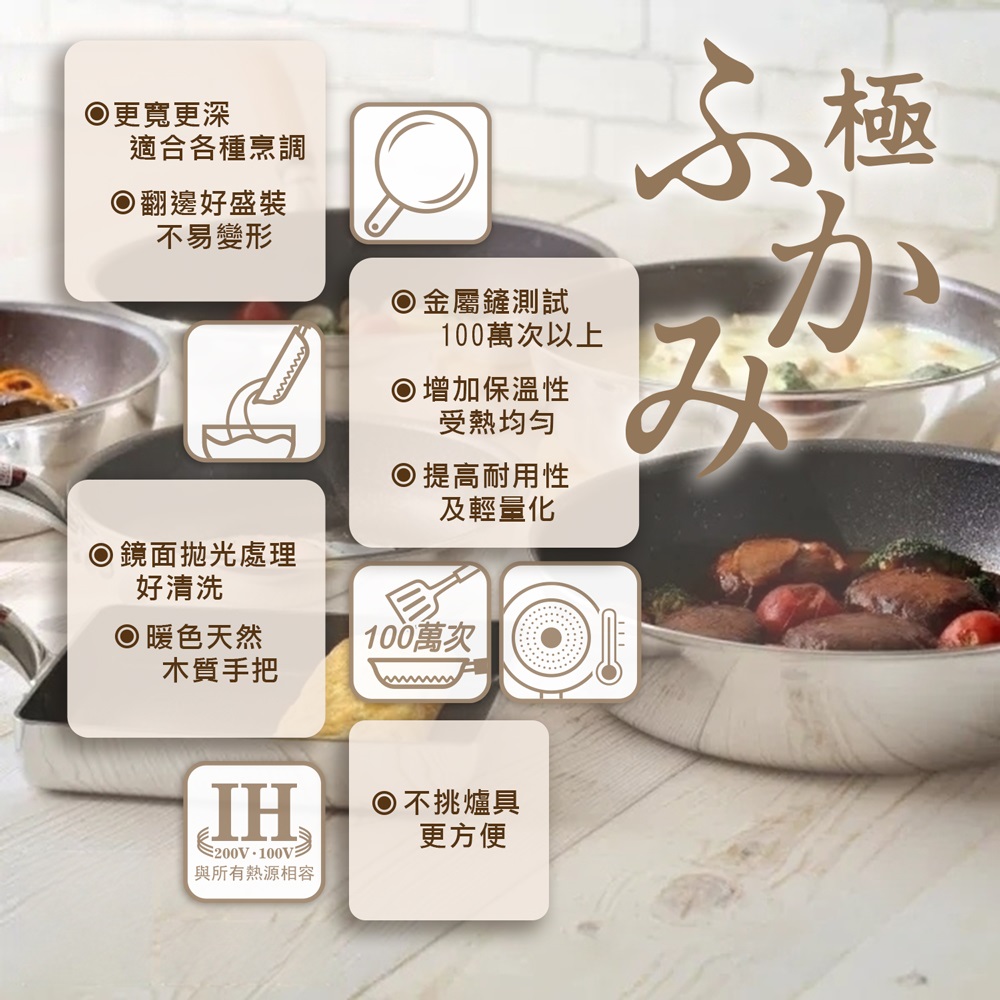 【hokua】Japanese IH Non-stick Frying pan 20cm with glass lid, , large