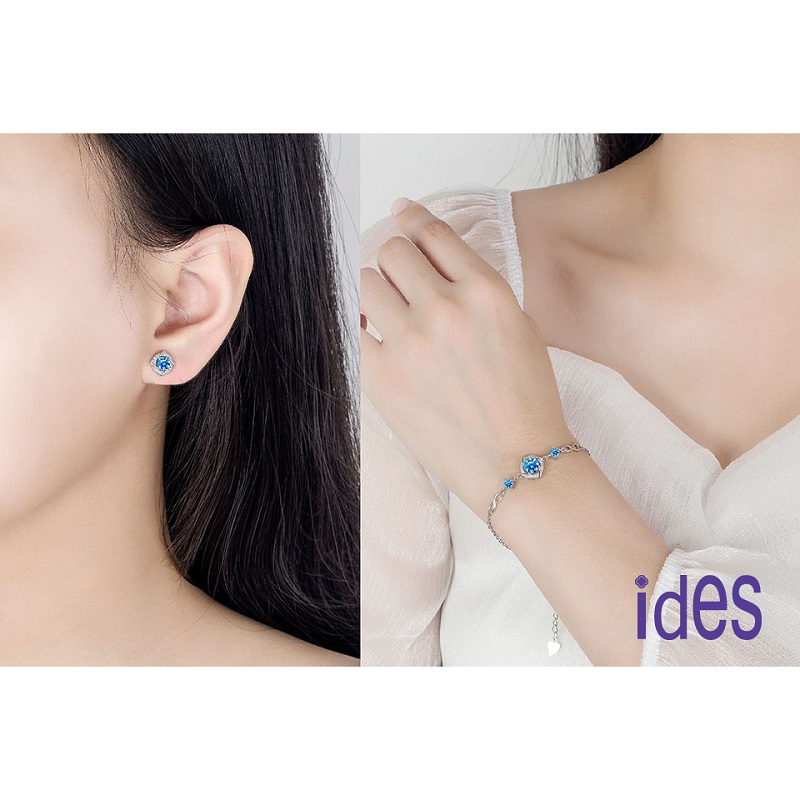 [ides愛蒂思] 歐風彩寶系列設計款項鍊手鍊耳環套組/璀璨幸運草, , large