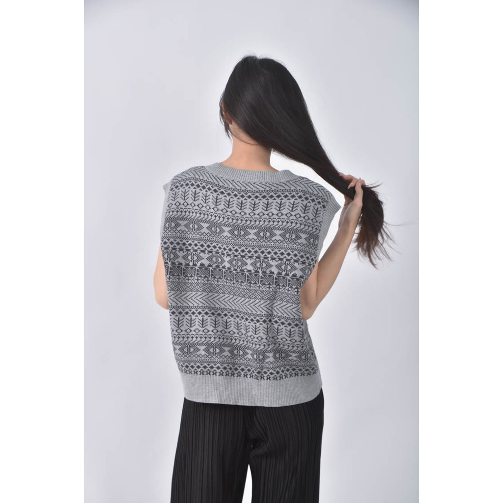 (L) queen shop背心灰色毛衣二手衣, , large