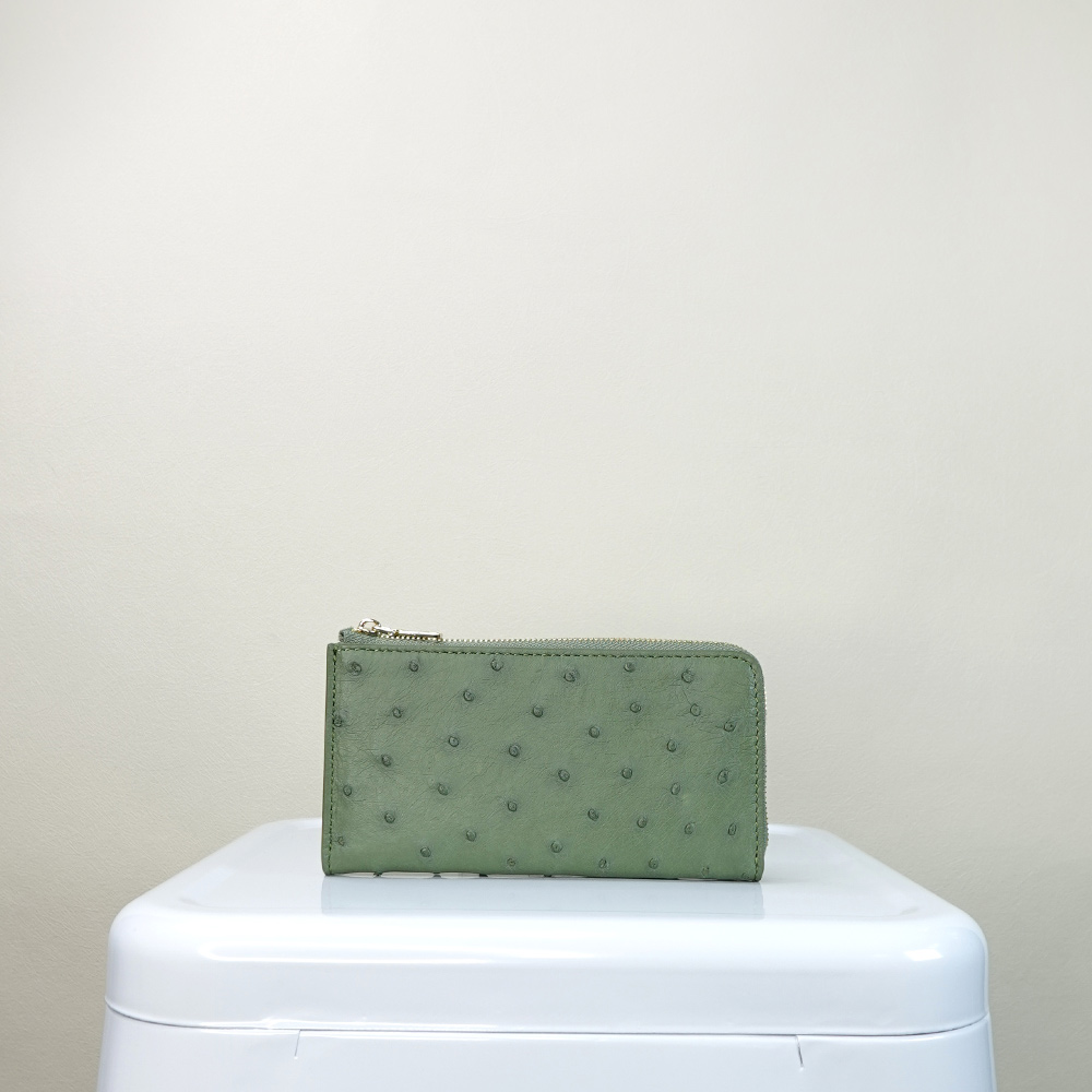 【M2nd】 Ostrich Slim Zip Wallet, , large