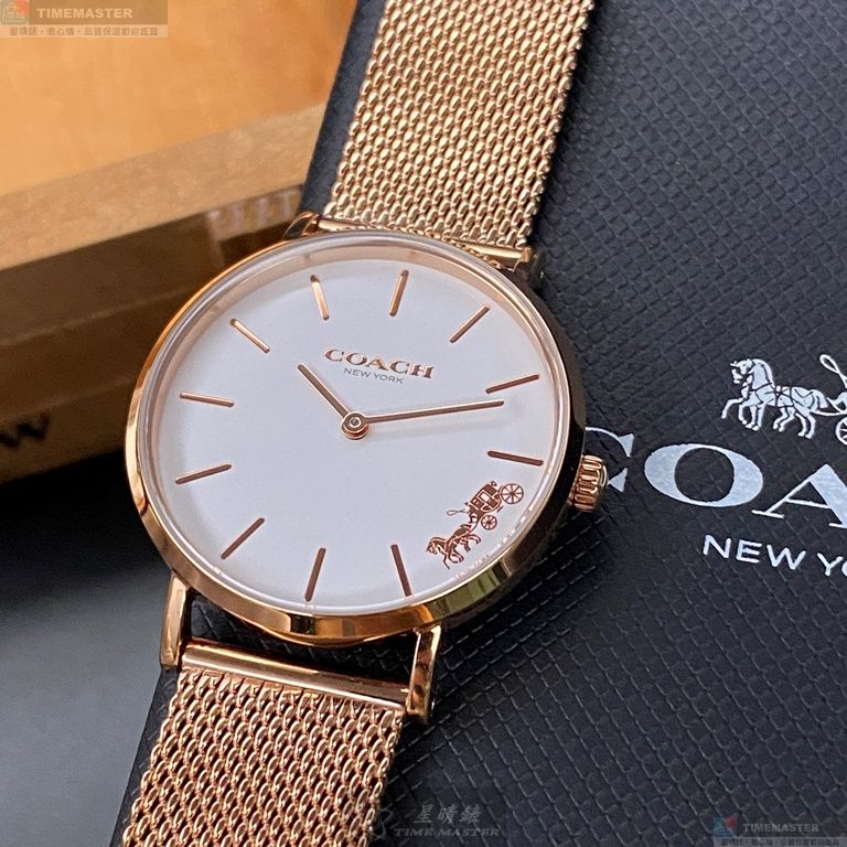 [星晴錶業]COACH手錶,32mm,CH00048白色錶面玫瑰金錶殼玫瑰金色米蘭錶帶款, , large