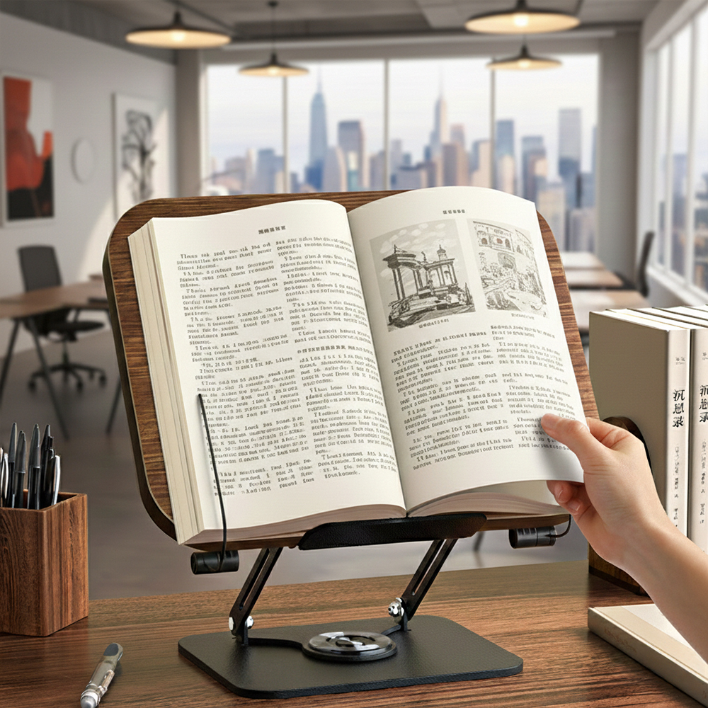 Rotatable Wooden Reading Stand, , large