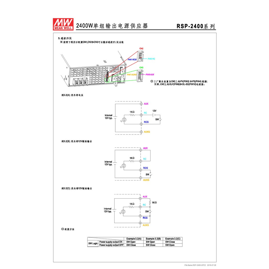 明緯 2400W單組輸出電源供應器(RSP-2400-24), , large