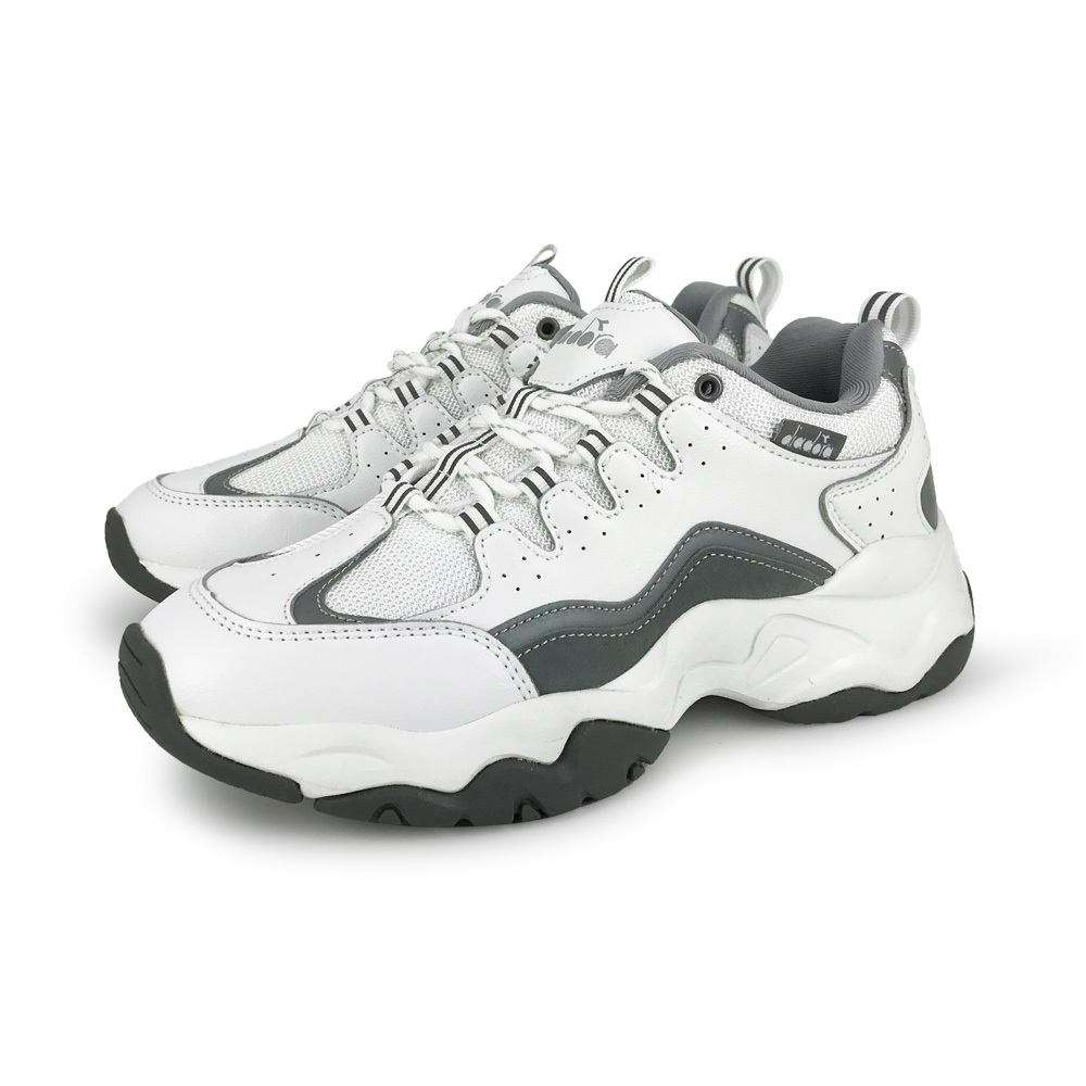 DIADORA迪亞多那 女生活時尚運動鞋 女運動鞋 女鞋 老爹鞋 透氣 保護後跟 Q彈 緩震 護趾 減壓 止滑 灰 粉, 灰, large